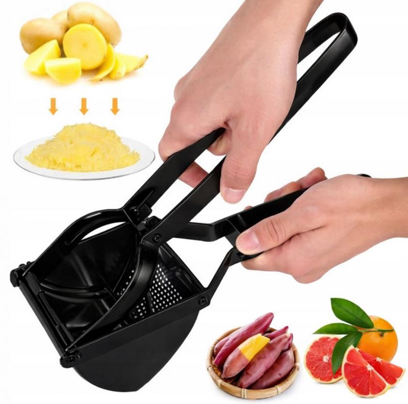 Praska do ziemniaków wyciskacz sera soków stalowa ugniatacz tłuczek BLACK